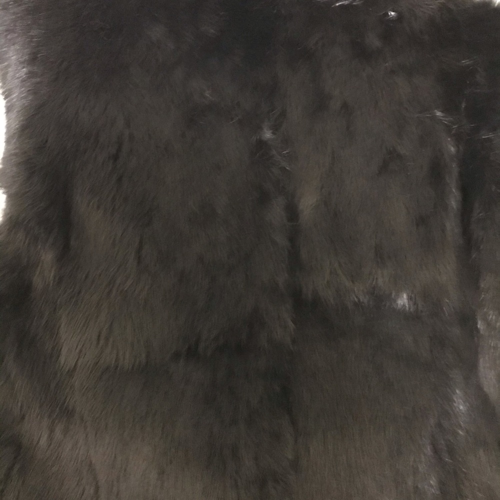 Black Fur vest with leather/studded collar - Picture 12 of 13